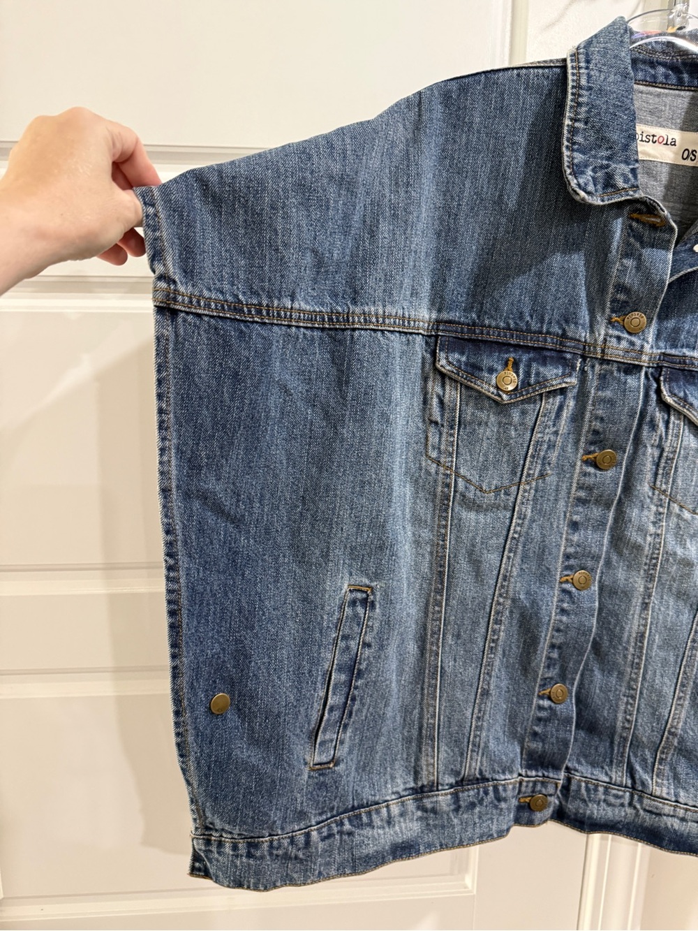 π€ Pistola Oversized Denim Vest β Cape Sleeve, One Size π€ - Picture 5 of 10